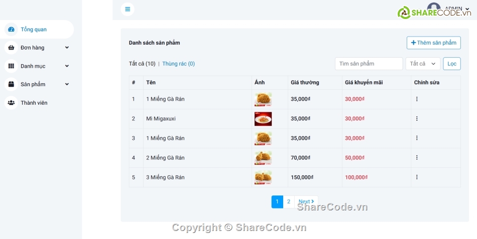 Website đồ ăn,Website đồ ăn nhanh,php,website bán hàng,thương mại điện tử